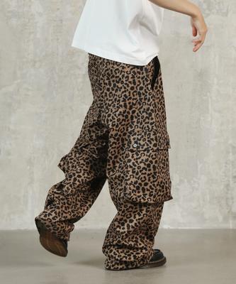 ROCKPSYCHO Leopard Cargo Pants Brown