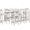 VidaXL 9-Piece Bar Set Bistro Furniture Set Dining Room Kitchen Pub Furniture Indoor White 3124723