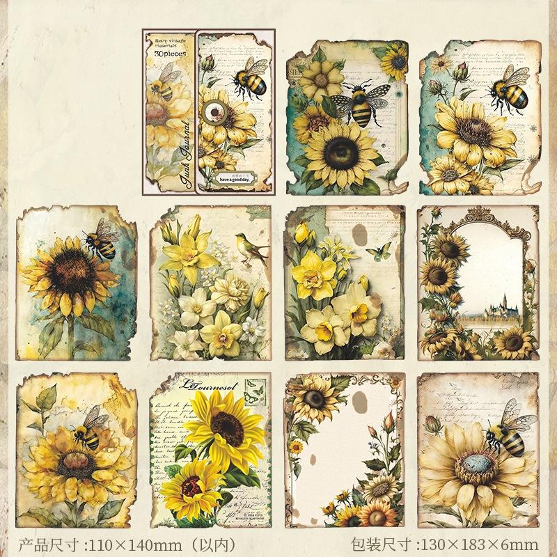 30pcs/pack Vintage Materials Paper Lost Garden Series DIY Scrapbooking Decor Junk Journal Planner Collage Photo Album Craft Paper