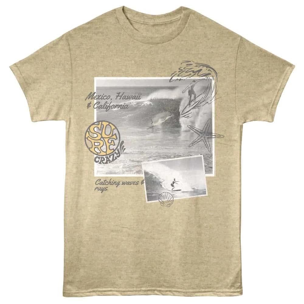 

Surf Crazy Postcards Men s T Shirt 3XL