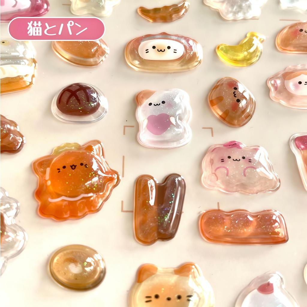 3D Pukupuku 3D Glitter Rabbit and Cat Set of Perfect for Cell Phone DIY Planner and Birthday Gifts for Girls Stickers, Stickers, Designs, 4,