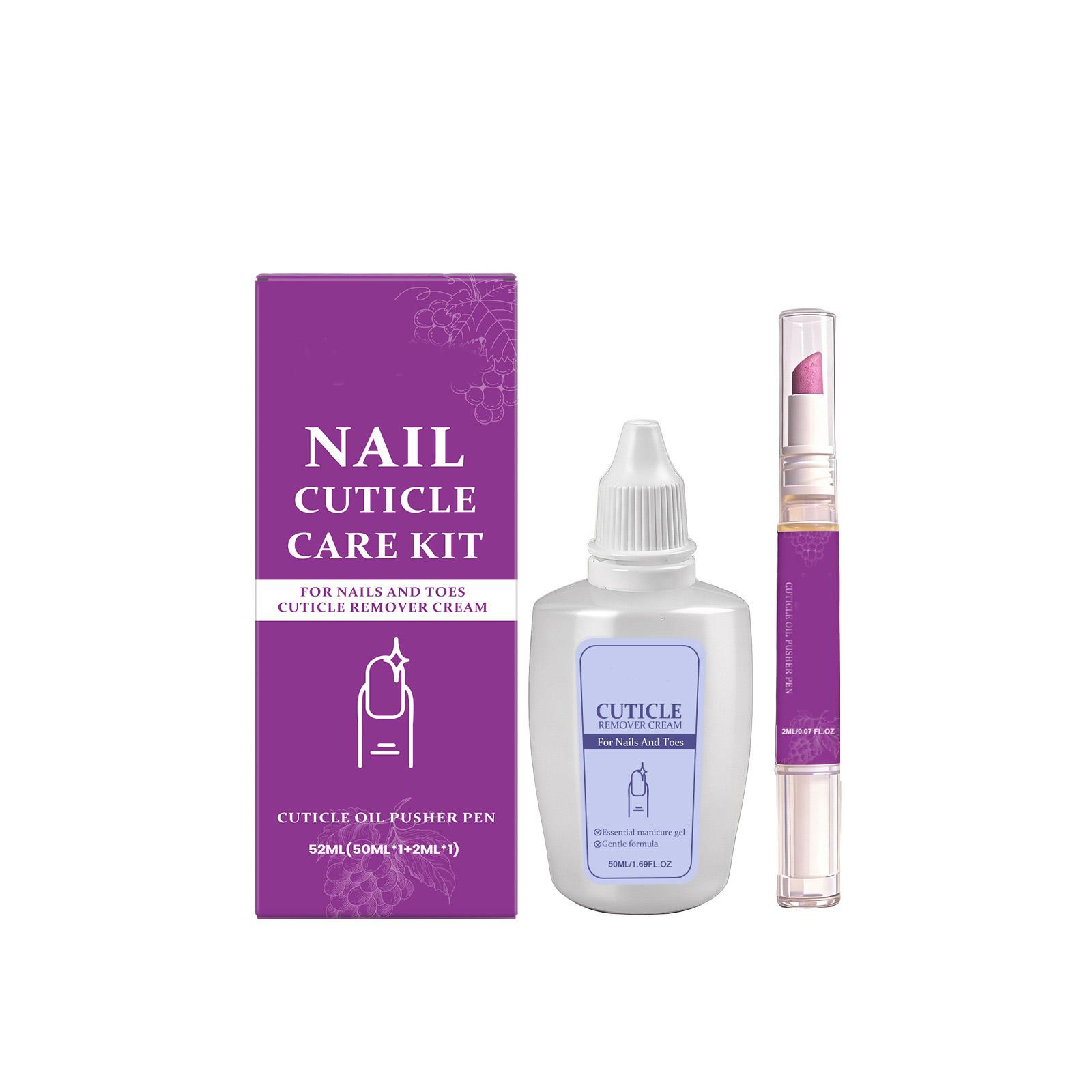 Nail Cuticle Care Set Softens Cuticles, Moisturizes Around The Nails, Hand And Nail Care Set 50ml фиолетовый