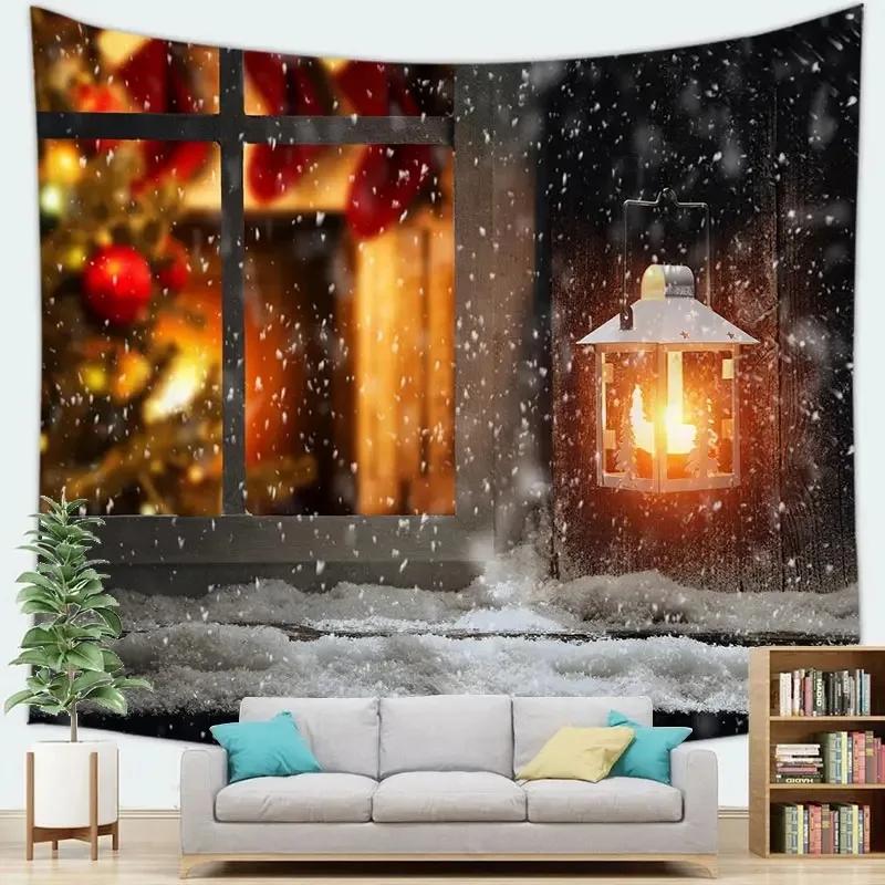 Рождественская тема Гобелен Спальня Гостиная Домашнее Рождественское Украшение 100x75cm — фото 7