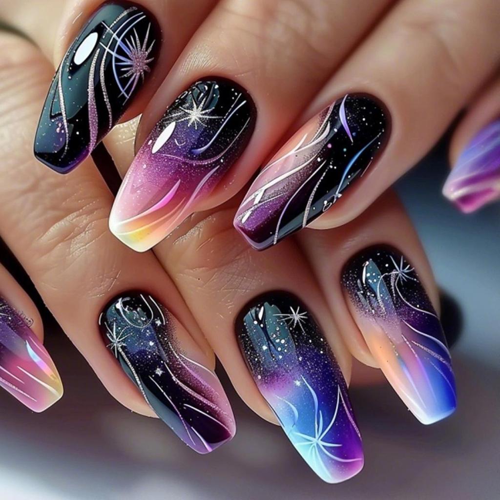 Pegatinas Desmontables para Uñas Estilo Europeo y Americano - Uñas Postizas Simples y Llevables
