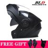 Full Face Motorcycle Helmet With Dual Visors Flip-Up Design Scooter E-Bike Riders
