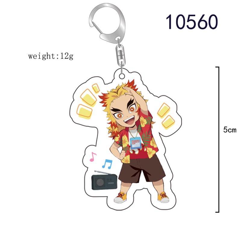 Keychain Pendant Anime Demon Slayer Kimetsu No Yaiba Kamado Tanjirou Double Sided HD Bag Pendant Gift For Fans Cosplay Props Jewelry Gift