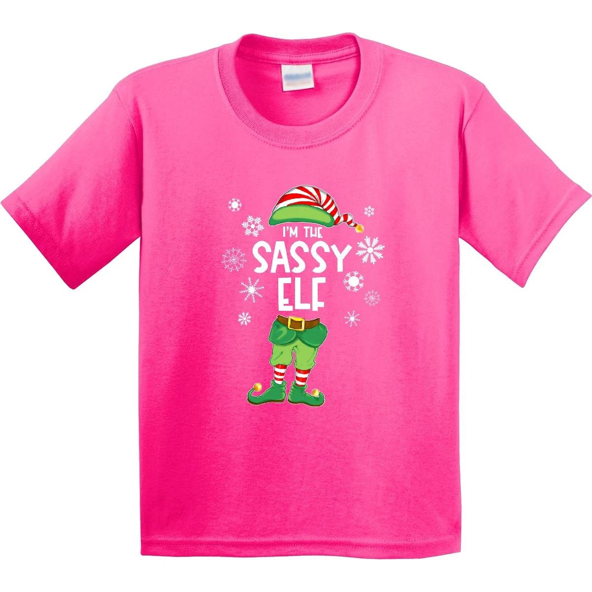 Inktastic Funny Christmas I m The Sassy Elf With Shoes And Hat Youth T-Shirt Mom 130