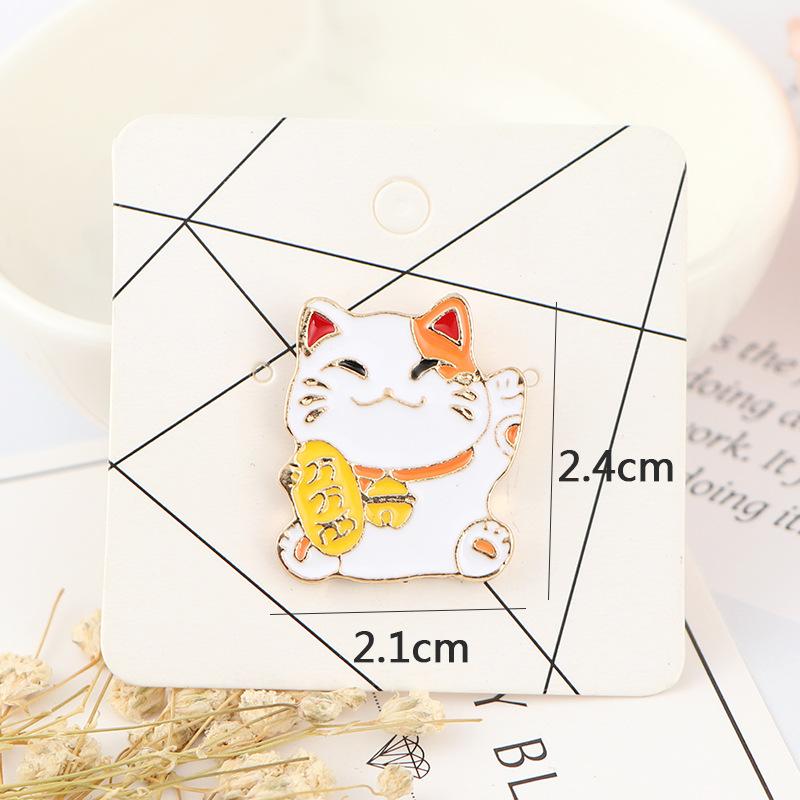 Fortune Cat Brooch Cat Badge Cartoon Mini Accessories Ins Tide Brand Spring Festival Gift Creative New Year Badge
