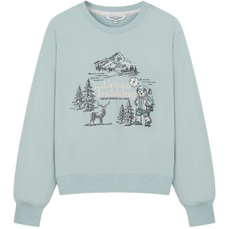 Teenie Weenie Women s Bear Graphic Round Neck Sweatshirt S
