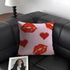 Lips Fashion Cushion Cover Natural Linen Organic Fabric Double-Sided Printing Sofa Home Decor Gift Pillow Case