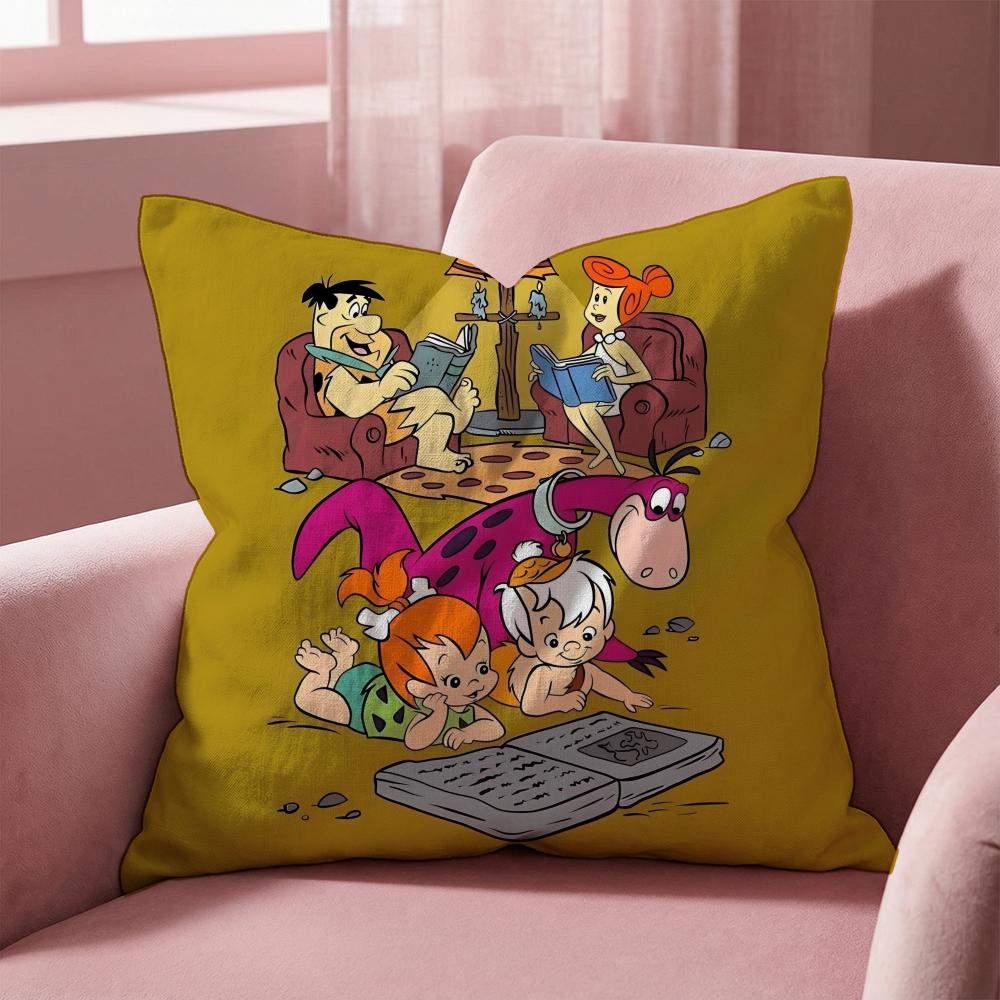 Cartoon Classic F-Flintstones Cushion Cover Multi-Scene Pillow Cover for Home & Car - Reversible, Soft & Durable for Daily Use