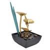 Indoor Tabletop Fountain Lotus LED Waterfall Fountain Ornament Feng Shui Art Craft Home