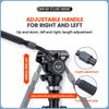 Fotopro Panoramic Fluid Head Drag Pan Head Video Camera Tripod with QR Plate for Vlogging and Live Streaming Video Shooting (MH-6S)