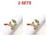 Enamel Christmas Napkin Ring Crystal Xmas Tree Reindeer Wreath Napkin Holders for Christmas Wedding Party Table Decor