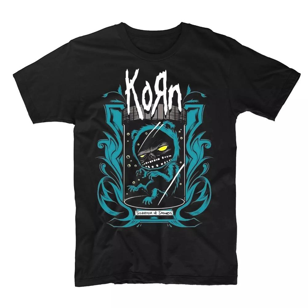 Korn Rock Metal T-Shirt Men's Women's Music T-Shirt Summer New Men's Women's Retro Cotton Top