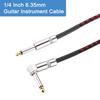 uxcell 2-Piece Guitar Instrument Cable, 10 Feet, 14" to 14" 6.35mm Straight to Right-Angle Jack Stereo Audio Interconnect Cord, Balanced Line for