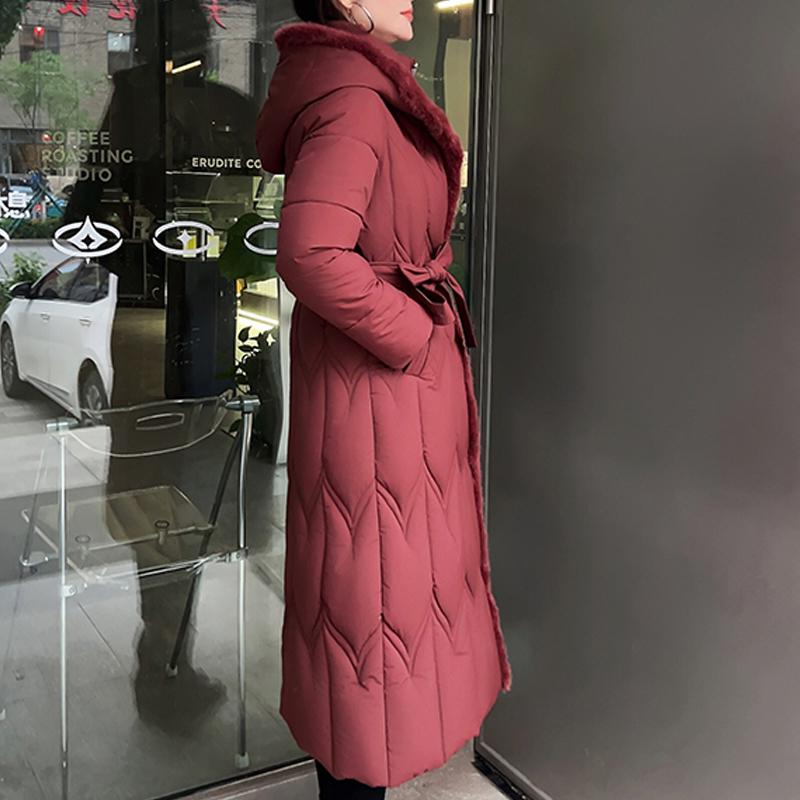 Plus Size L-7XL Fashion Winter Jackets Woman Long Parkas Hooded Loose Thick Warm Overcoat Casual Women's Coats With Belt