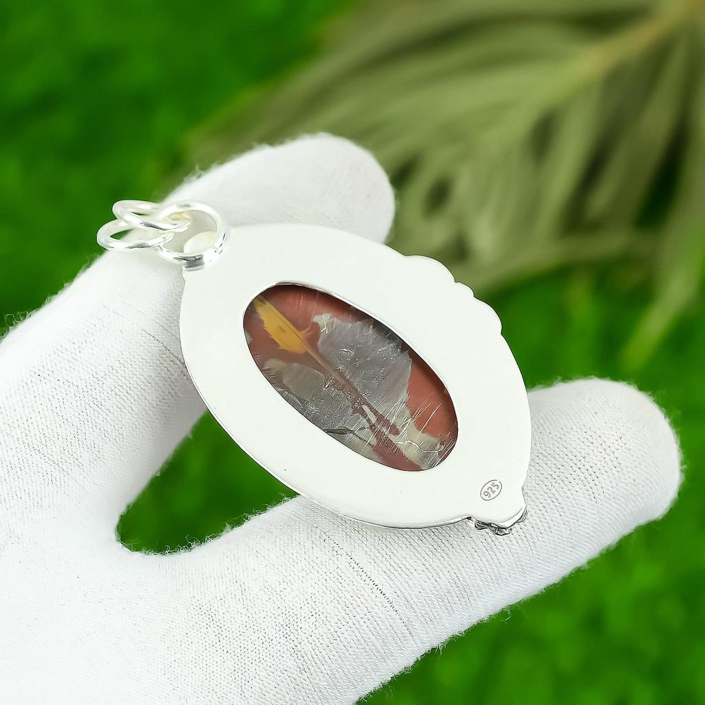Natural Noreena Jasper Gemstone Pendant 925 Sterling Silver Jewelry For Girls