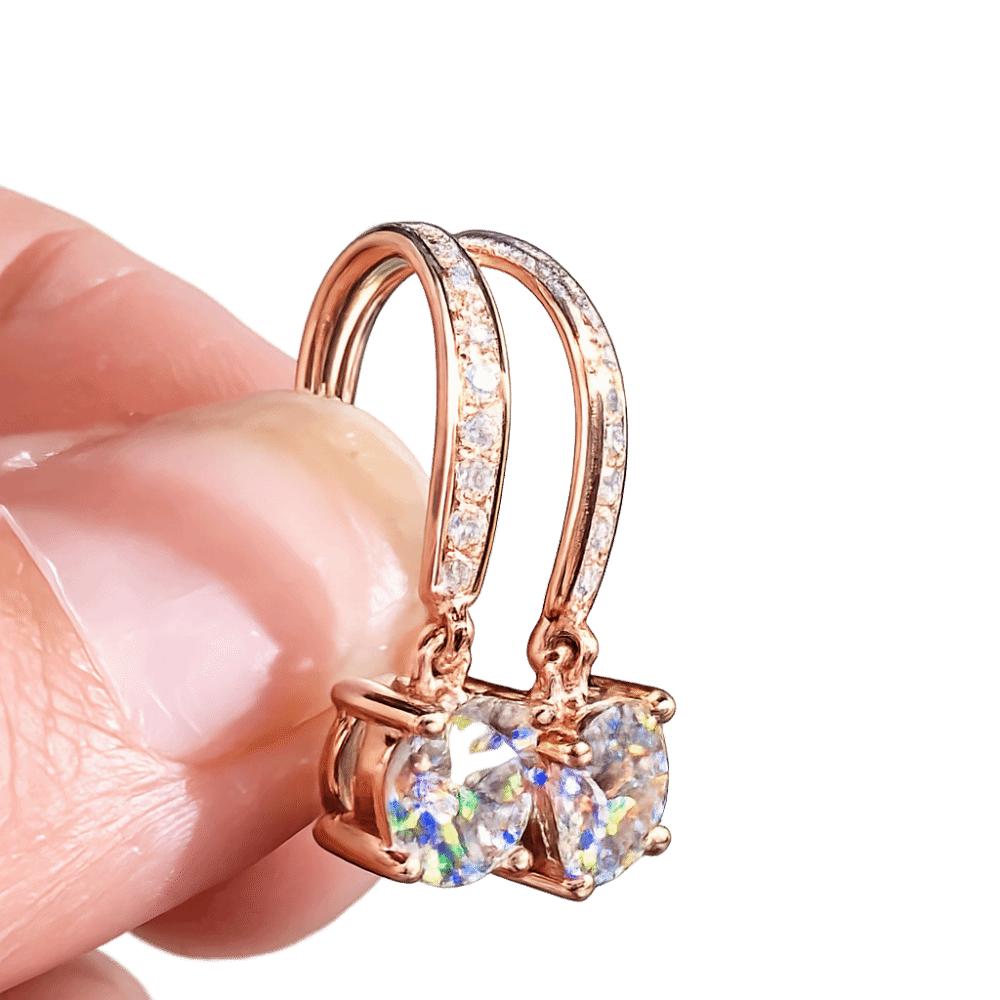 Light Luxury Round Crystal Ear Studs Simple Ladies' Ear Accessories  Jewelry Gifts