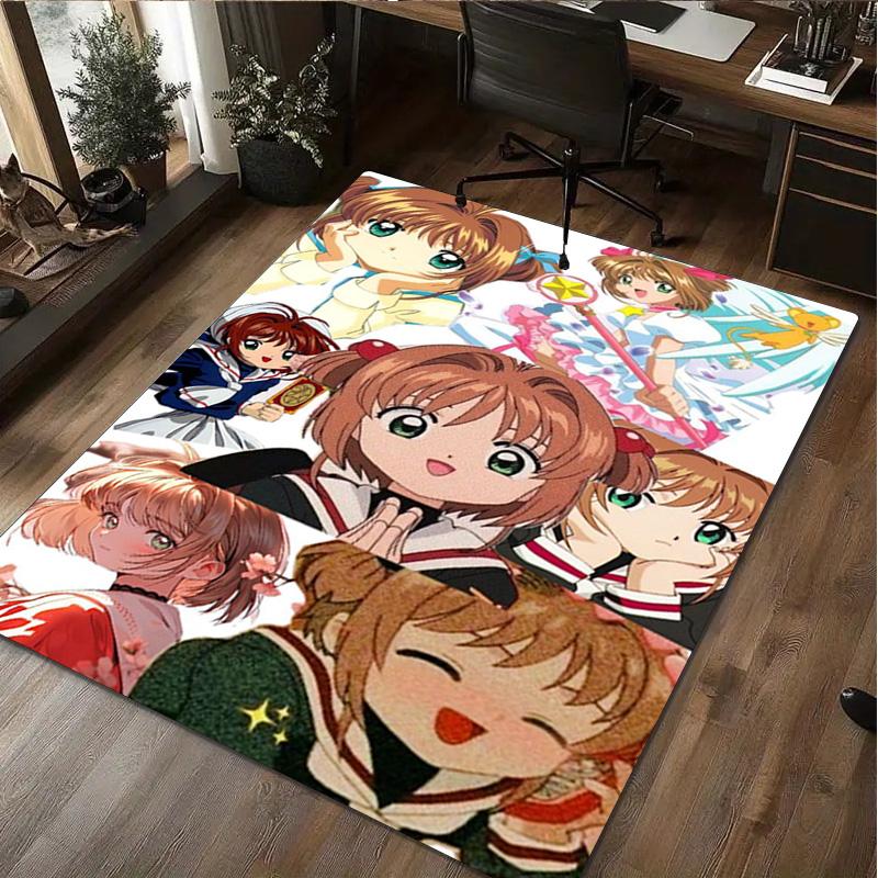Anime Characters Sakura Kinomoto Carpet Carpet Office Decorative Carpet For Living Room Bedroom Door Mat Floor Rug Computer Chair Area Rug