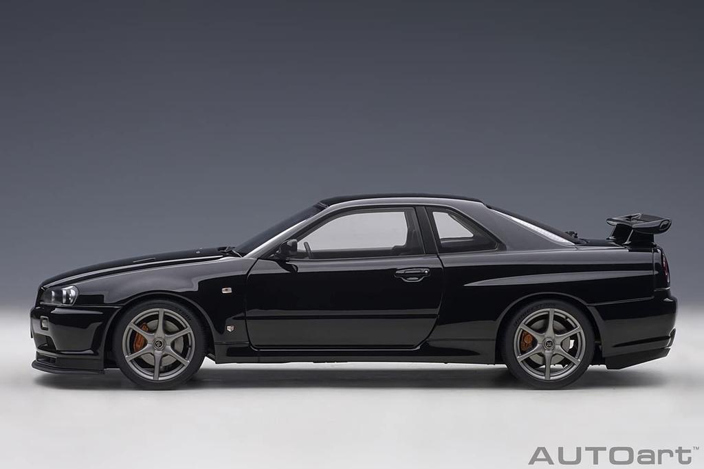 AUTOart 1/18 Scale Nissan Skyline GT-R (R34) V-Spec II Black Pearl Finished Model 77407