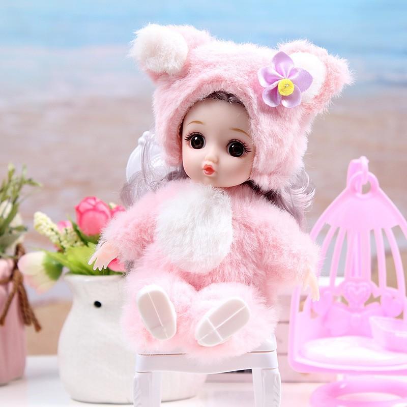 BJD Doll Movable Joints Plush Clothes Girl Doll 17cm Birthday Dress Up Toy Gifts