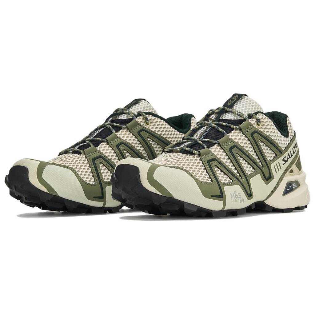 SALOMON Speedcross 3 Running Shoes Unisex Vanilla Rice/Moss Green/Scarab Black L49235100