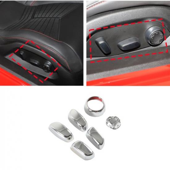 Silver ABS Seat Adjust Handle Button Cover Trim Fit for Corvette C8 20-25