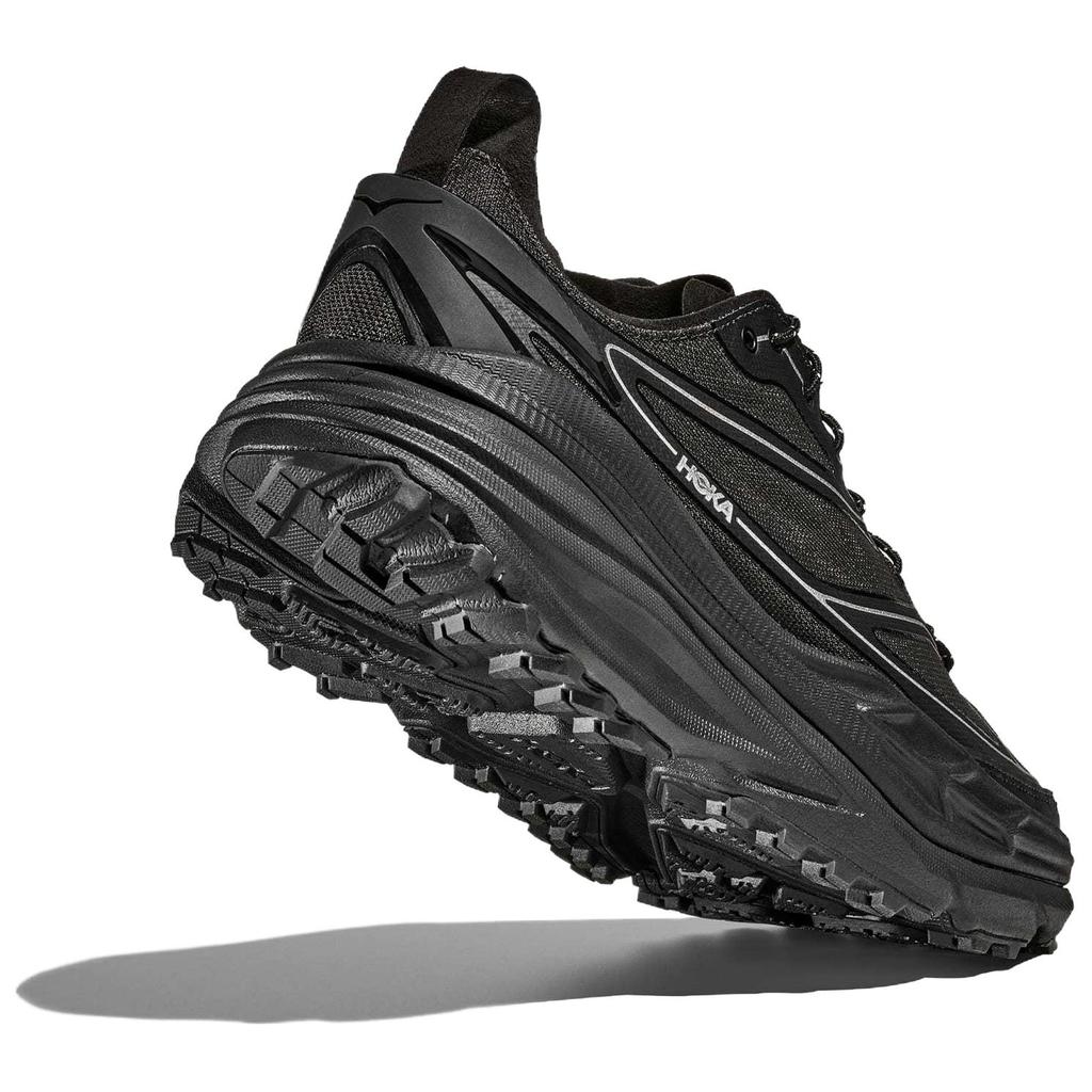 HOKA ONE ONE Stinson One7 Trail Running Shoes Unisex Black Silver 1168931-BKSV