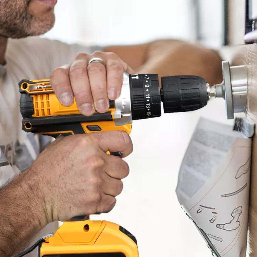 21V Dual-Speed Rechargeable Multifunctional Hand Drill and Electric Screwdriver Set with High-Power Impact Feature.