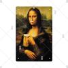 Vintage Sexy Funny MonaLisa Metal Sign Metal Tin Plaque Metal Vintage for Pub Bar Sign Man Cave Decoration Iron Plates