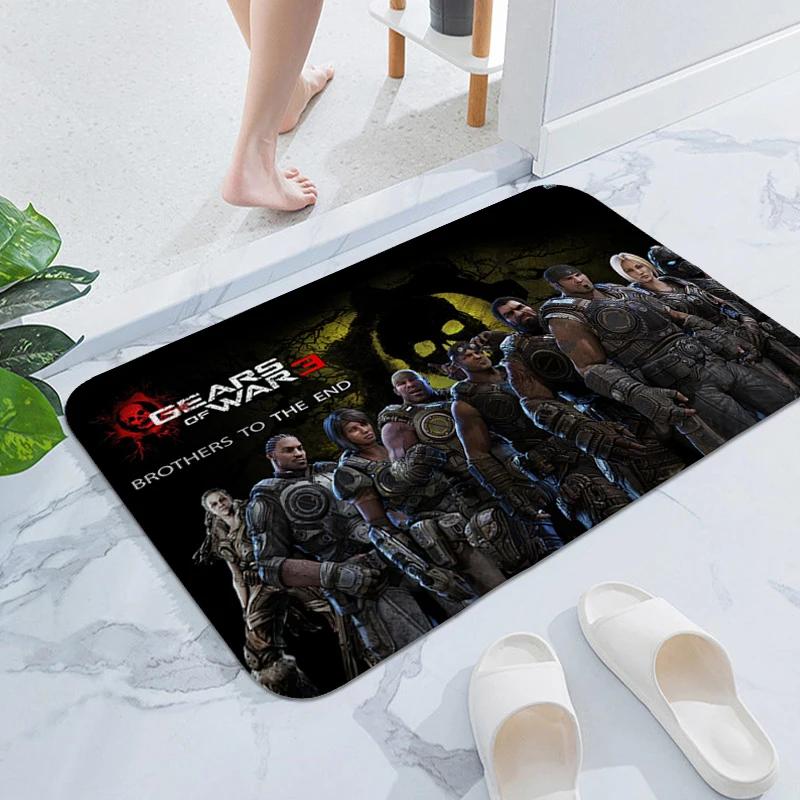 Bathroom Rug A-Gears of War Outdoor Entrance Doormat Hallway Entryway Foot Mat Bedroom Living Room Floor Carpet Anti Slip Home