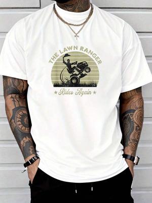 Lustiges The Lawn Ranger Rides Again Vatertag Retro Rasenmähen Unisex T-Shirt