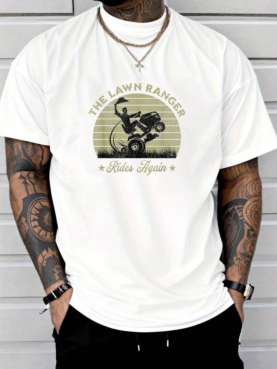 

Funny The Lawn Ranger Rides Again Fathers Day Retro Mowing Unisex T-Shirt S