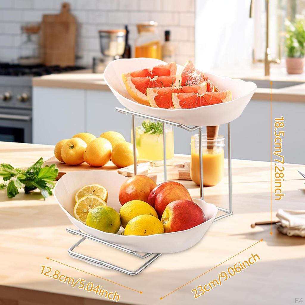 Countertop Multi-Layer Fruit Basket with Metal Support for Candy and Nuts