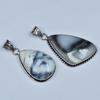 Natural Dendrite Agate Pendant 95 Ct Oval-Pear Pendant 925 Silver Gems CERTIFIED My-328-k