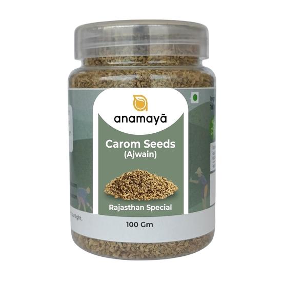 Anamaya Carom Seeds | Ajwain Seed 100g | Pure & Natural (Ajwan) |  Flavorful from Rajasthan | Packed in Reusable Food-Grade Jar (100 gm) 100GM