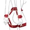 Sex Bondage  Kit Restraints 6PCS Sets Adjustable Handcuffs Ankle Cuff Thigh Cuffs Blindfold Cross Strap Adult SM Games Toys