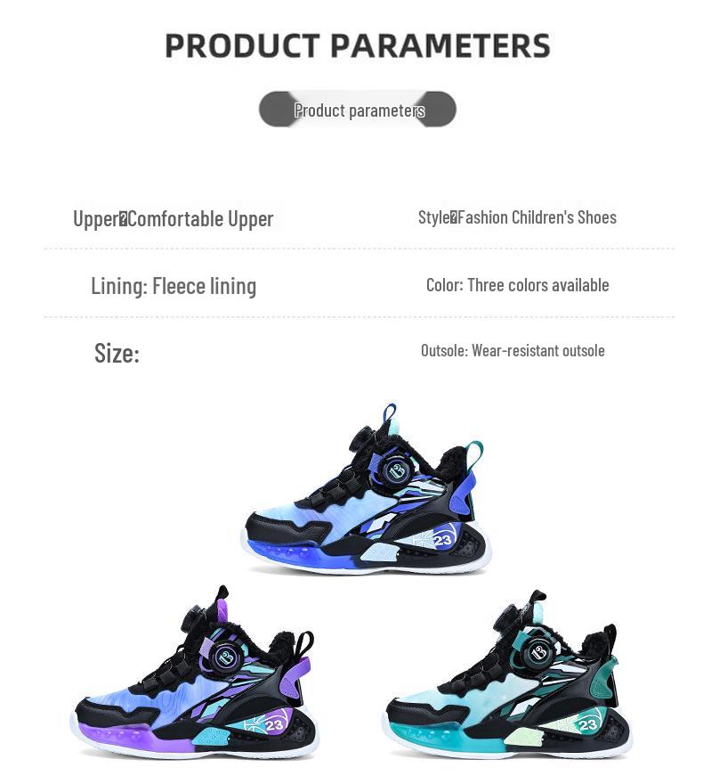 Jungen Basketballschuhe Winter 2025 - Leichte, rutschfeste Sportschuhe mit Samtfutter für Kinder