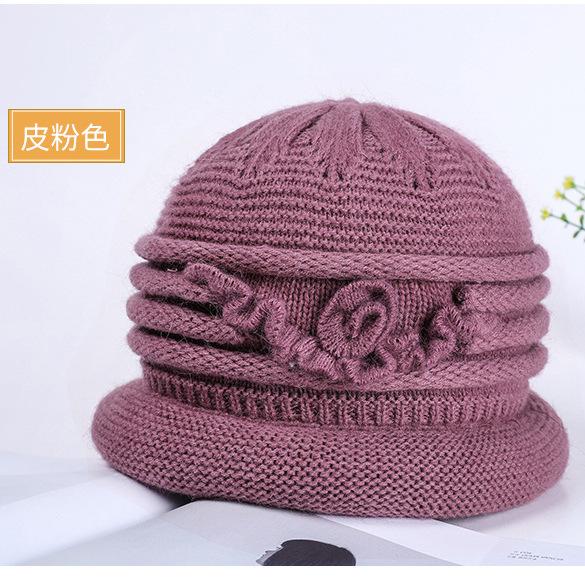 Winter new fashion warm adult hat outdoor cold simple rabbit hair blend knitted hat elegant women's hat