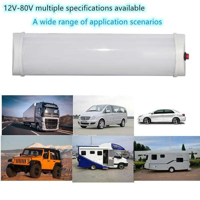 72 LED Interior Light Bar 12V-80V for Car/Van/RV/Truck - Bright White with Switch