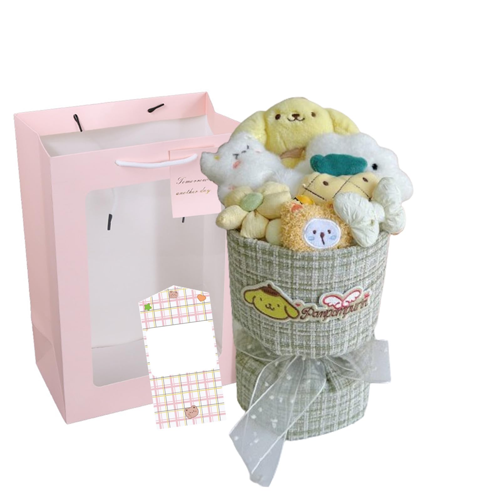 

Cute Plush Bouquet Flower Bouquet Popular Gift for Entrance and Creative Gift for Home Includes Message Design Gift, Birthdays, Friends, Children,