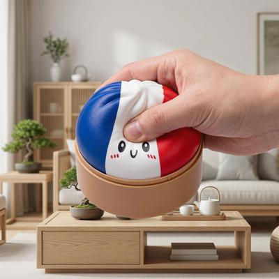 Nasjonalt flagg Dumpling Klemmeleke Stresslindring Tegneserieuttrykk Dampet Bolle