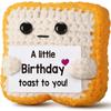 Poupée Toast Positive au Crochet Drôle Avec Carte Décoration de Maison et de Chambre Poupée Toast Tricotée à la Main Ornement de Bureau Cadeaux de Noël