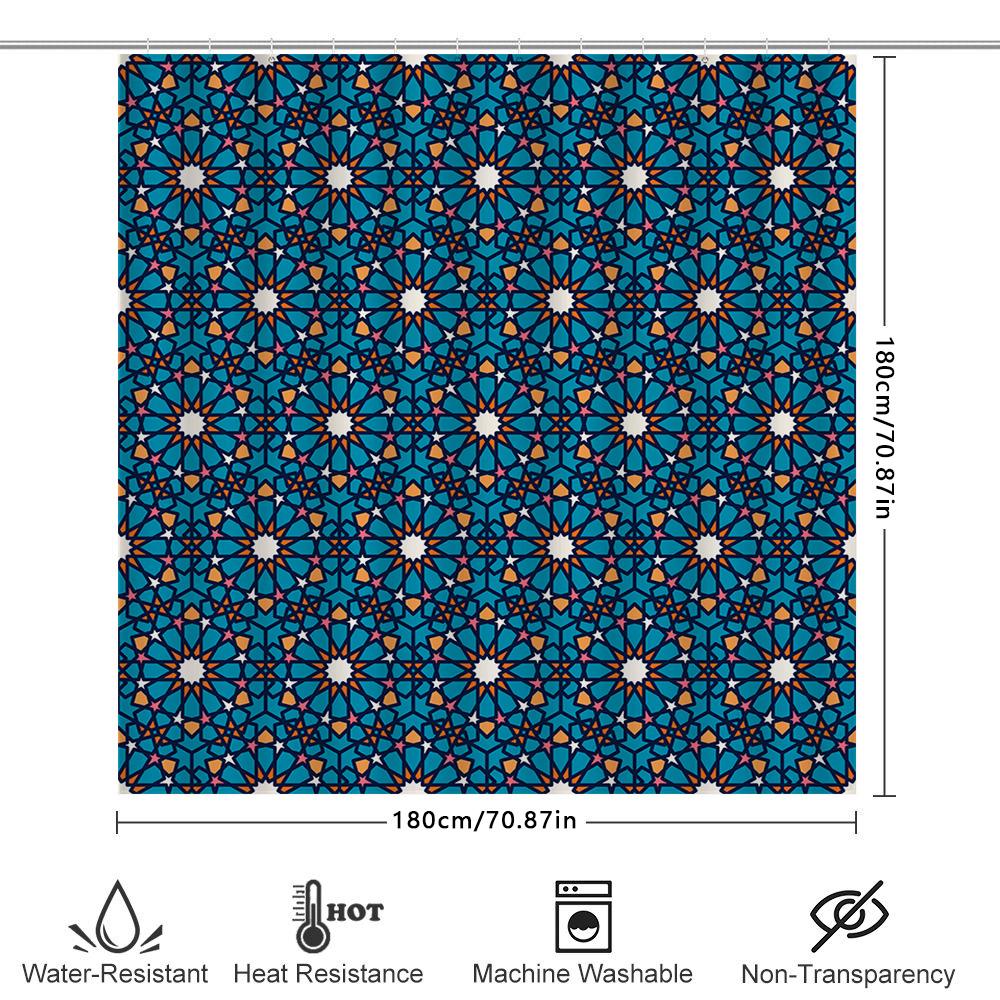 Blue Flower Shower Curtain, Bath Decor Multicolor Floral Pattern Fabric Shower Curtain Waterproof Bathroom Accessory For Home De