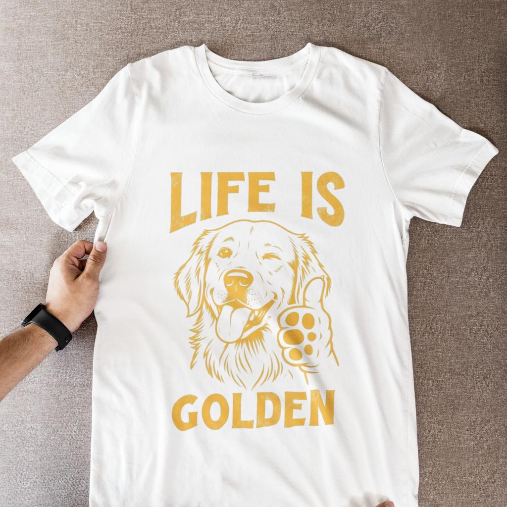 Life is Golden Shirt Golden Retriever Dog Mom Dad Tee Cute Retriever Gift