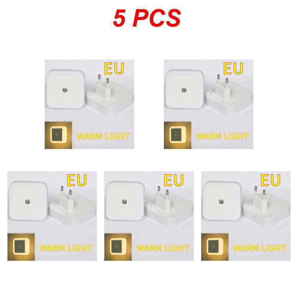 LED Night Light Mini Light Sensor Control 110-240V EU US UK Plug Nightlight Lamp For Children Kids Living Room Bedroom Lighting