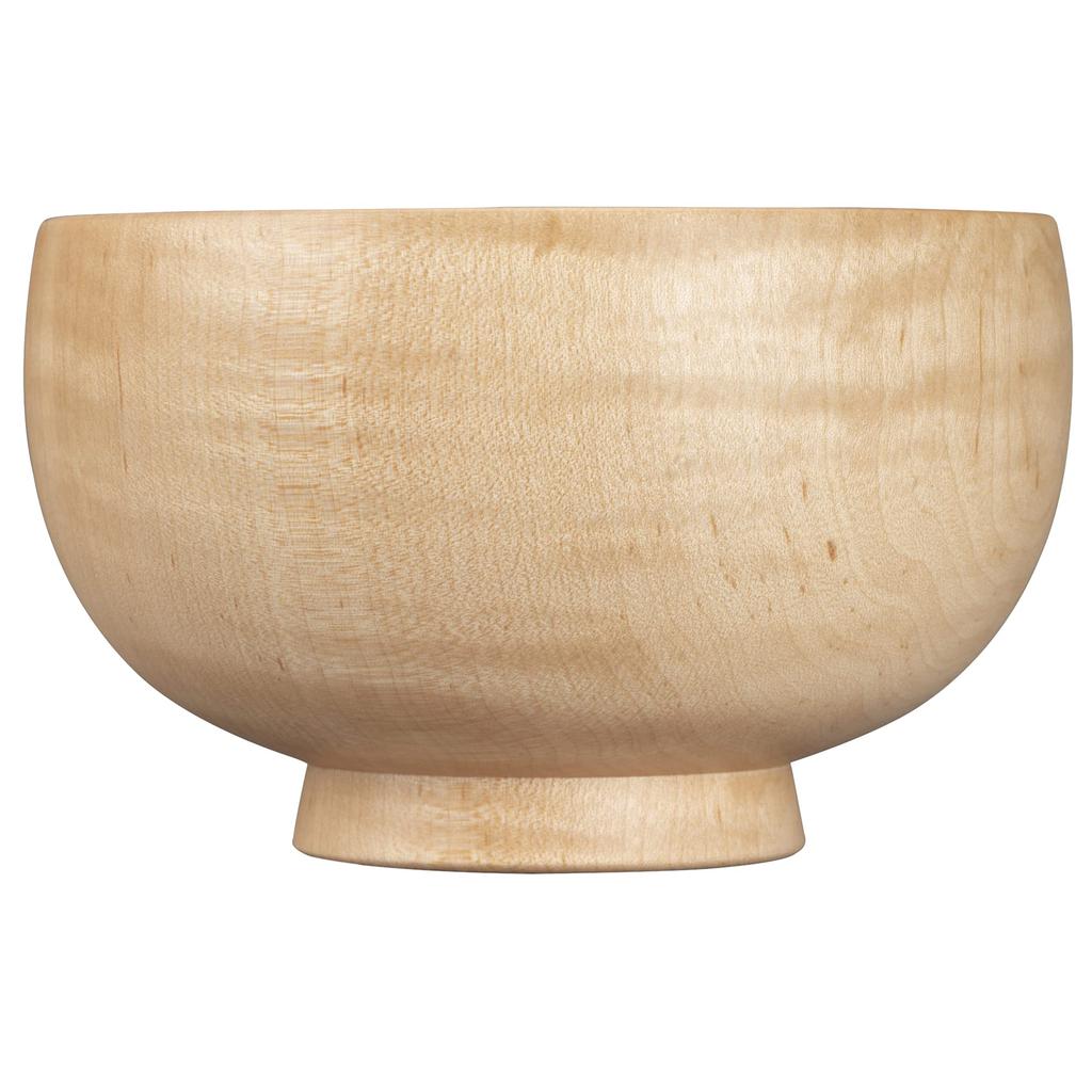 Yamanaka Lacquerware Shirasagi Mokko Soup Shirasagi Bowl Maple Made in Beige Bowl, M, Approx. 11cm, Wood, Natural, Japan,