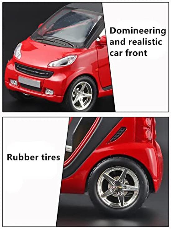 Automodell Diecast Spielzeug Sound Licht Fahrzeugsammlung Kinder Rückzug Für Smart ForTwo 132