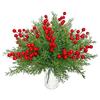 Simulated Christmas pine, cypress, simulated red berry, holly fruit, Christmas cuttings, decorating Christmas
